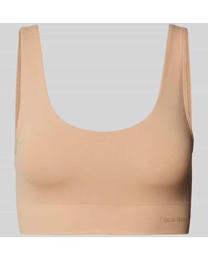 Organic Basics Bralette mit Label-Schriftzug - Natur