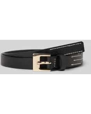 Marc O' Polo Riem Van Stijlvol Runderleer Met Contrastkleurige Stitching - Grijs