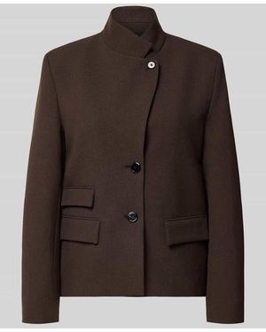 Mango Regular Fit Blazer mit Stehkragen Modell 'LEO' - Braun