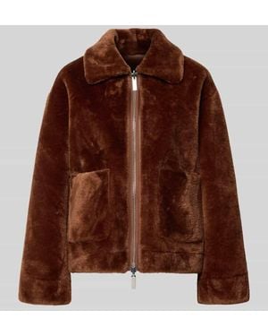Marella Jacke aus Kunstfell mit Taschen Modell 'NUVOLE' - Braun