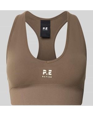 P.E Nation Sport-BH mit Rundhalsausschnitt Modell 'SEAMLESS' - Braun