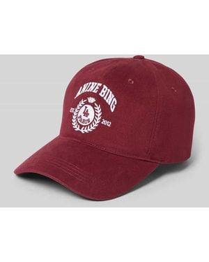 Anine Bing Basecap mit Logo-Stitching - Rot
