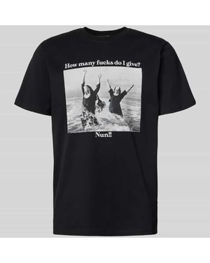 Dedicated T-Shirt mit Statement-Print Modell 'Nun Given Black' - Schwarz