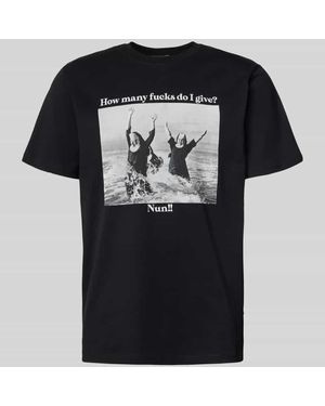 Dedicated T-Shirt mit Statement-Print Modell 'Nun Given Black' - Schwarz