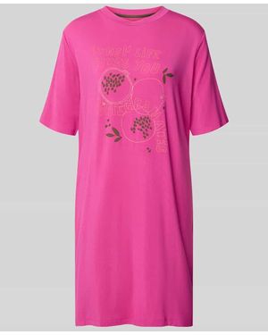 Schiesser Relaxed Fit Nachthemd mit floralem Print - Pink
