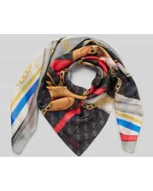 Guess Zijden Sjaal Met Labelprint - Metallic