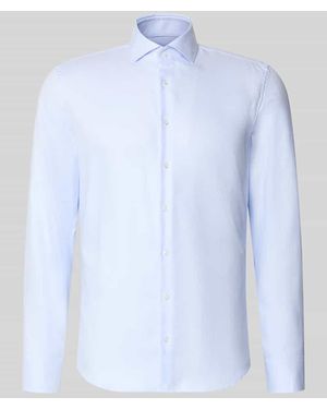 Seidensticker Slim Fit Businesshemd mit Kentkragen - Blau