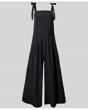 Weekend by Maxmara Loose Fit Jumpsuit aus reiner Baumwolle Modell 'AGGUATI' - Schwarz