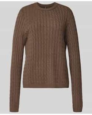 Pieces Regular Fit Gebreide Pullover Van Viscosemix, Model 'Fia' - Bruin