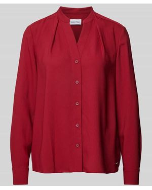 Calvin Klein Bluse Mit Durchgehender Knopfleiste - Rot