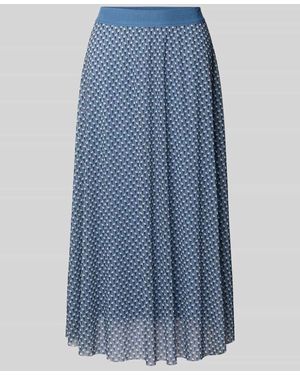 Smith & Soul A-Linien Midi-Rock aus Mesh im Allover-Look - Blau