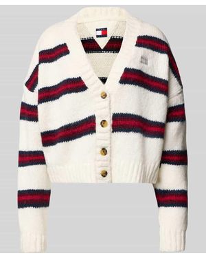 Tommy Hilfiger Oversized Strickjacke mit Alpaka-Anteil - Mehrfarbig