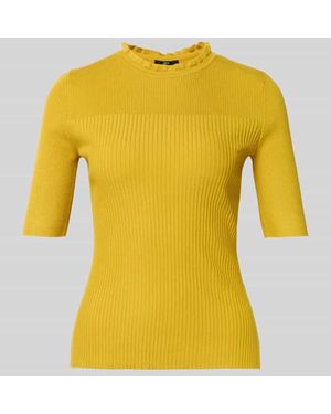 Zero Strickshirt aus Viskose-Mix mit Rundhalsausschnitt - Gelb