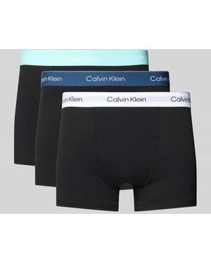 Calvin Klein Trunks mit Logo-Stitching Modell 'Relaxed' im 3er Pack - Blau