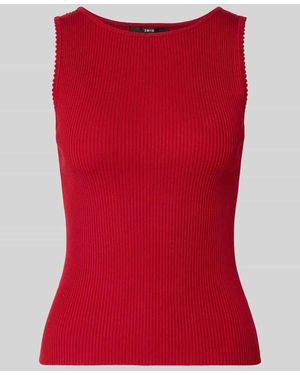 Zero Stricktop aus Viskose-Mix in Ripp-Optik - Rot