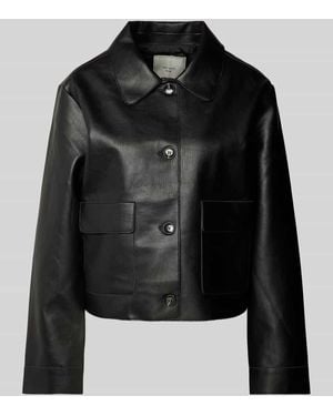 Neo Noir Jacke Mit Knopfverschluss Modell 'Romana' - Schwarz