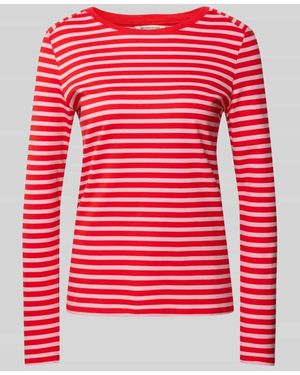 Tom Tailor Regular Fit Langarmshirt Mit Allover-Muster - Rot