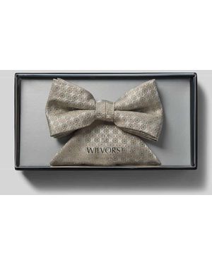 Wilvorst Fliege und Einstecktuch in Geschenk-Box - Grau