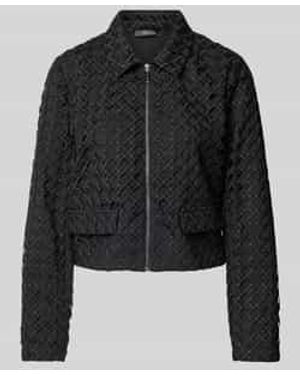 Comma, Blazer Met Structuurmotief - Zwart