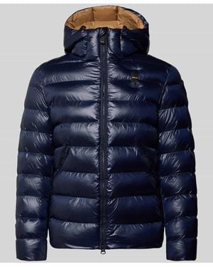 Blauer Usa Steppjacke mit Zweiwege-Reißverschluss Modell 'ADAMS' - Blau