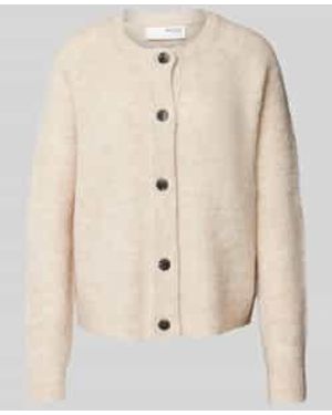 SELECTED Regular Fit Cardigan Van Wolmix Met Alpaca-Aandeel Model 'Lulu' - Naturel