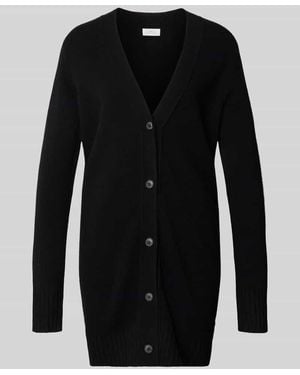 Fynch-Hatton Loose Fit Strickjacke aus reiner Wolle - Schwarz