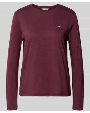 GANT Regular Fit Langarmshirt aus reiner Baumwolle - Lila