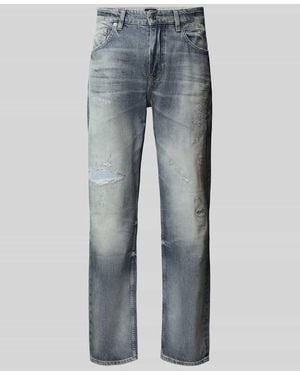 BOSS Tapered Fit Jeans aus reiner Baumwolle Modell 'TROY BO CAST' - Blau