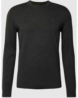 Tom Tailor Regular Fit Strickpullover Aus Reiner Baumwolle Mit Rundhalsausschnitt - Schwarz