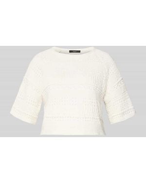 Weekend by Maxmara Häkelpullover aus reiner Baumwolle Modell 'ORCHE' - Natur