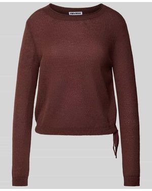 Review Rundhals Pullover mit Tunnelzug - Rot