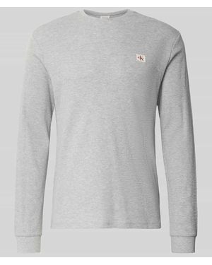 Calvin Klein Longsleeve mit Strukturmuster - Grau