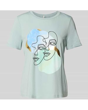 Vero Moda Comfort Fit T-Shirt aus Baumwoll-Mix Modell 'DIFACEY' - Grau