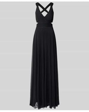 TROYDEN COLLECTION Abendkleid mit V-Ausschnitt - Schwarz