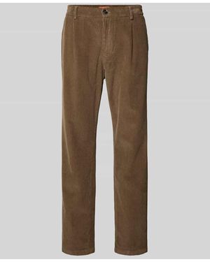 Cruna Straight Fit Cordhose mit Bundfalten Modell 'Mitte' - Braun