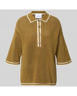 Style Icon Collection Strickshirt mit Polokragen und Knopfleiste curated by Anna Schürrle - Natur