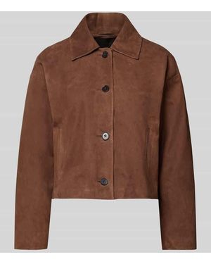 Windsor. Regular Fit Jacke aus echtem Lammvelours mit Umlegekragen - Braun