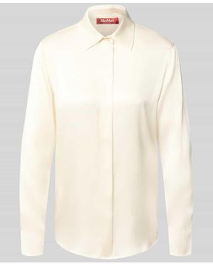 Max Mara Regular Fit Langarmbluse aus Seiden-Mix Modell 'XERO' - Natur
