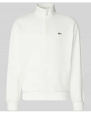 Lacoste Regular Fit Troyer aus Baumwoll-Mix - Weiß