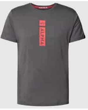 Alpha Industries T-shirt Met Labelprint - Grijs