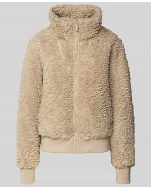 Mazine Teddyjacke mit Stehkragen und Reißverschluss - Natur