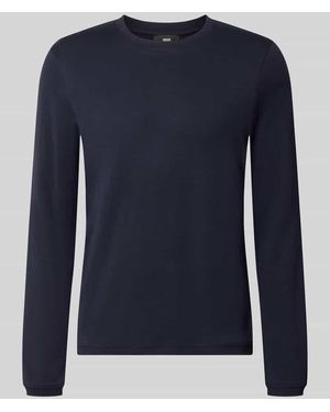 Cinque Longsleeve mit Rundhalsausschnitt Modell 'Baldi' - Blau