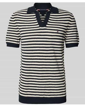 Tommy Hilfiger Regular Fit Poloshirt mit Strukturstrick - Schwarz