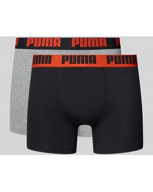 PUMA Trunks mit elastischem Logo-Bund im 2er-Pack - Blau