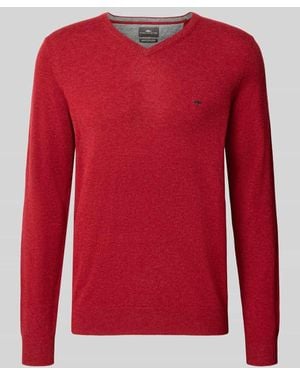 Fynch-Hatton Strickpullover aus Woll-Kaschmir-Mix - Rot