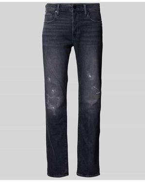 G-Star Slim Fit Jeans im Destroyed-Look - Blau