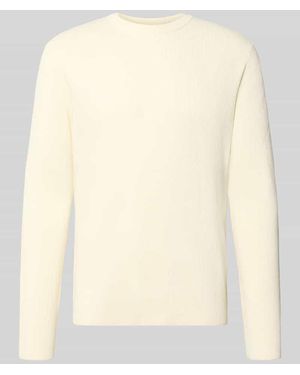 Lindbergh Slim Fit Strickpullover Baumwoll-Mix - Natur