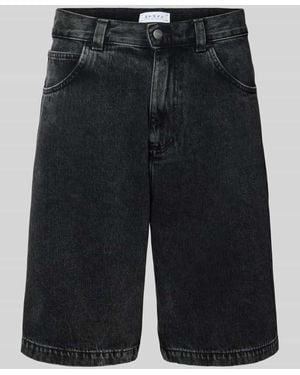 Edwin Flared Jeansshorts im 5-Pocket-Design Modell 'WORKER' - Schwarz