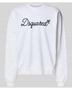 DSquared² Relaxed Fit Sweatshirt aus reiner Baumwolle - Weiß