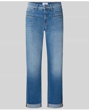 Cambio Slim Fit Jeans aus Baumwoll-Mix Modell 'PEARLIE' - Blau